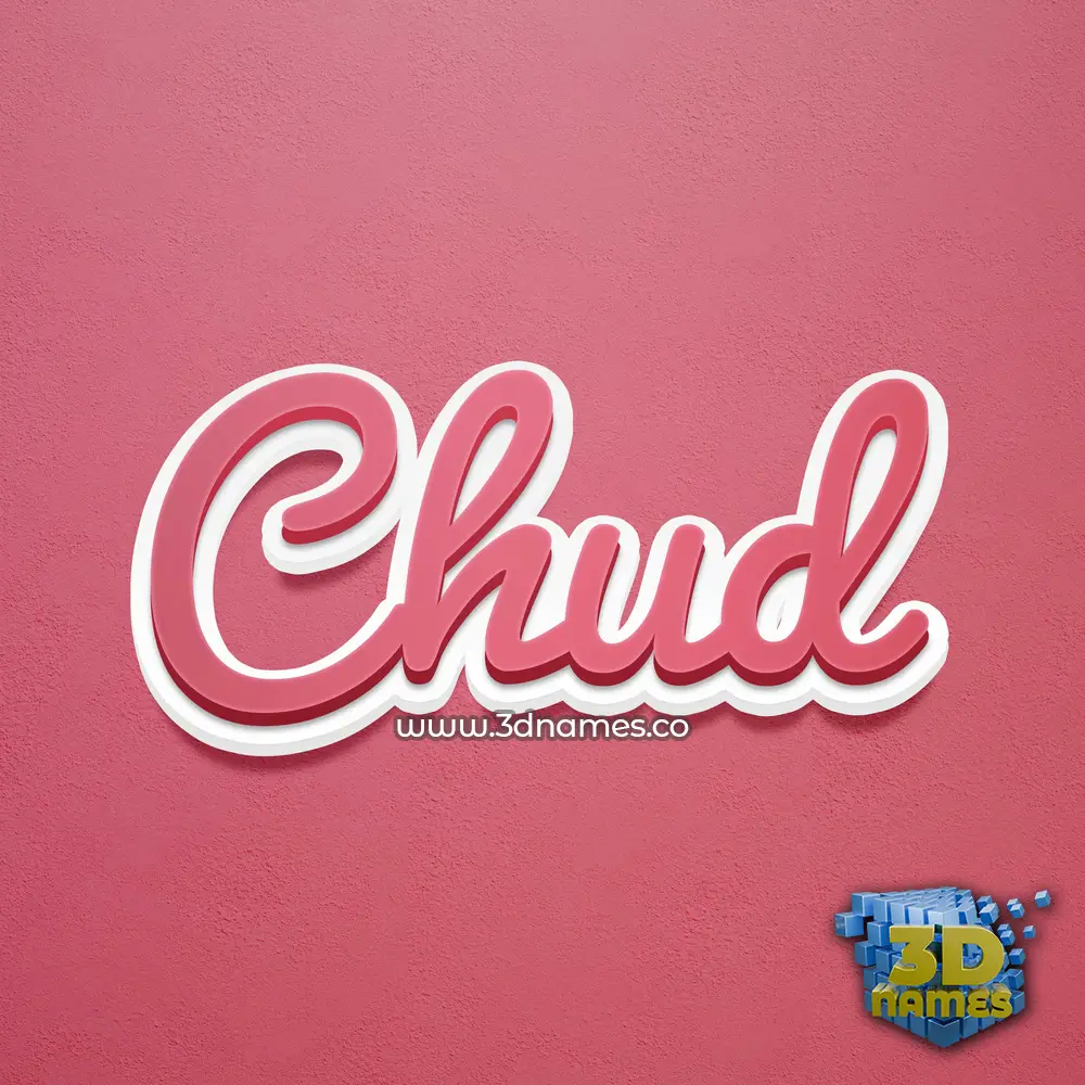 chud in Red Scribble style - 3D name wallpaper