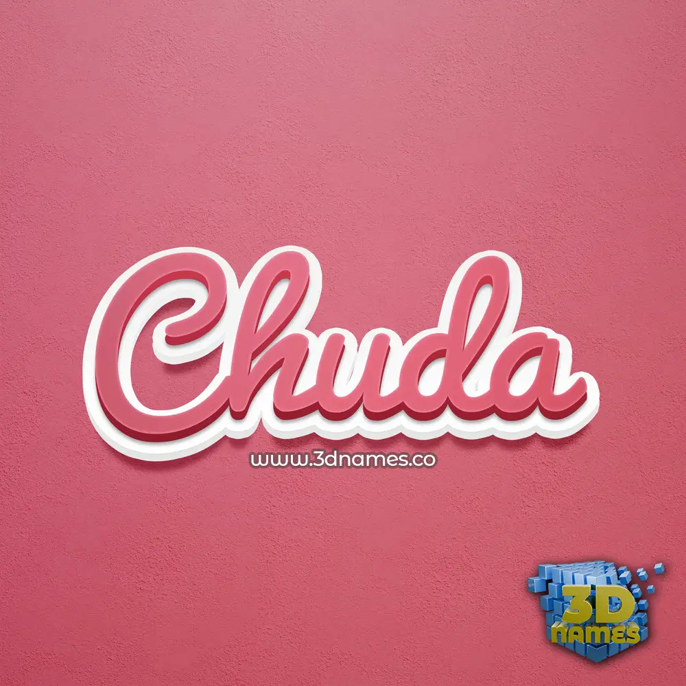 chuda in Red Scribble style - 3D name wallpaper