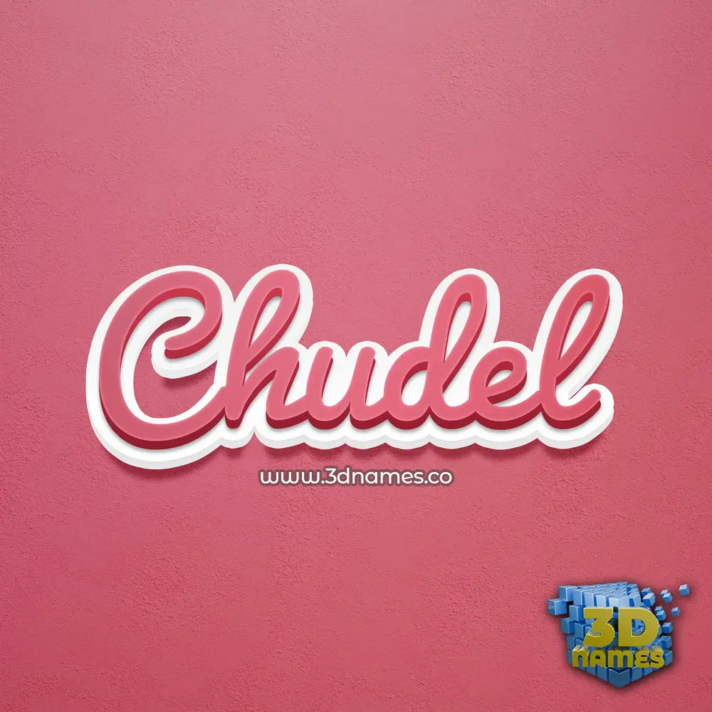 chudel in Red Scribble style - 3D name wallpaper