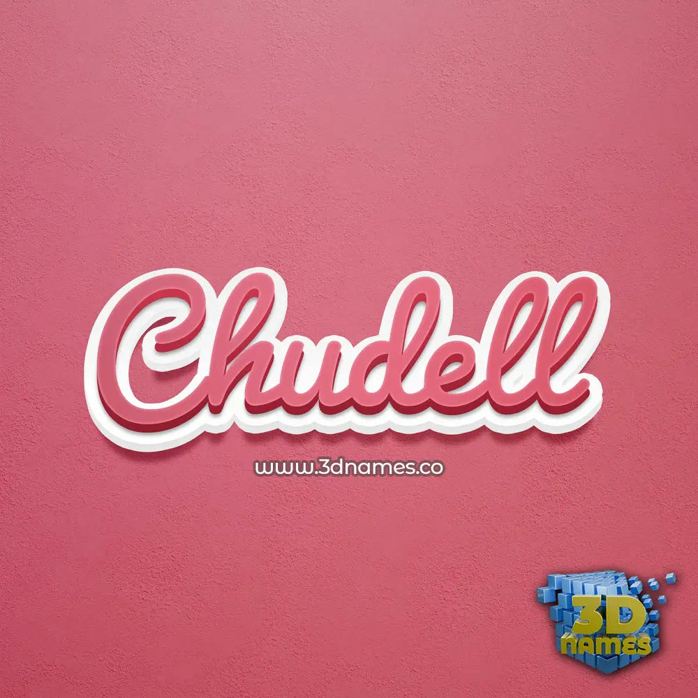 chudell in Red Scribble style - 3D name wallpaper