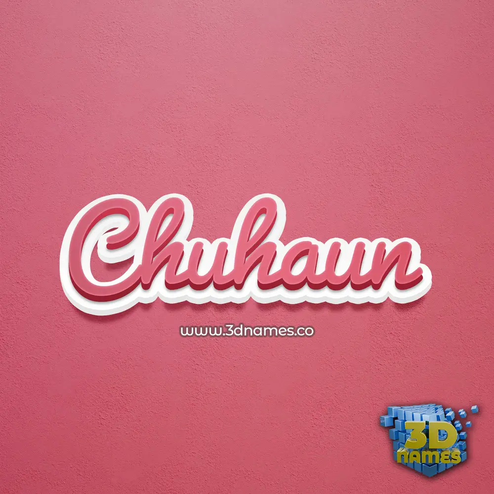 chuhaun in Red Scribble style - 3D name wallpaper