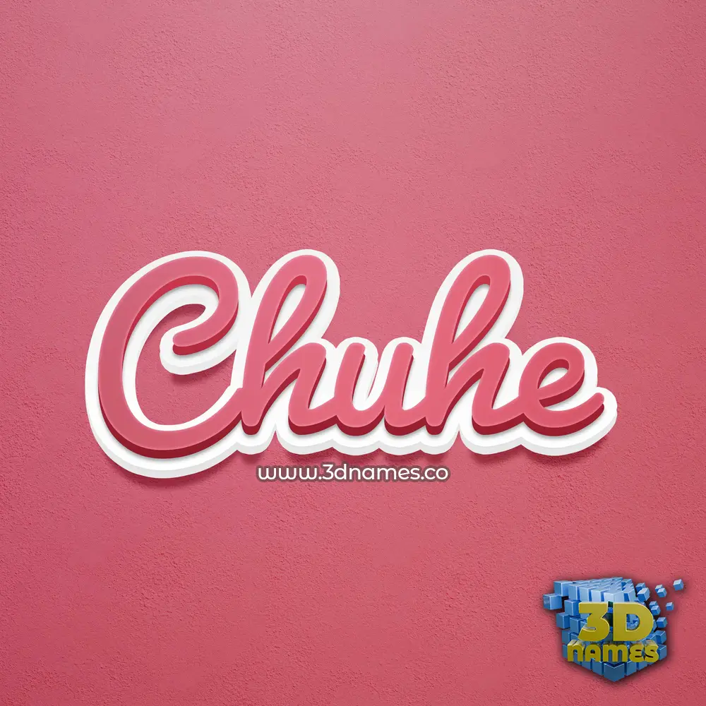 chuhe in Red Scribble style - 3D name wallpaper