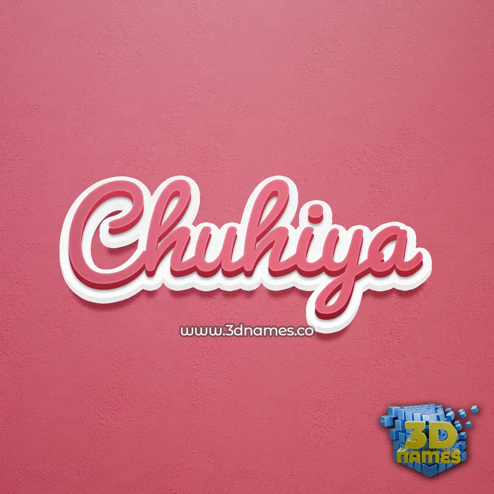 chuhiya in Red Scribble style - 3D name wallpaper