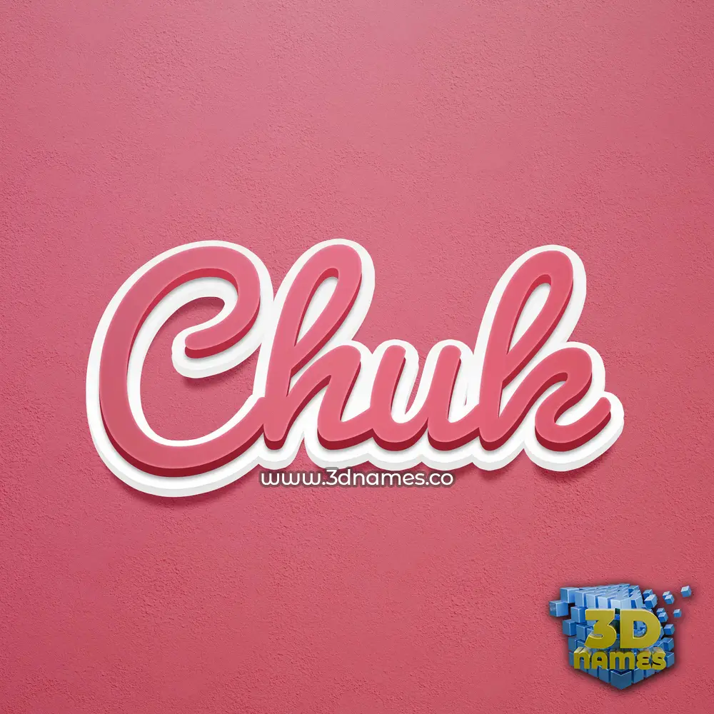 chuk in Red Scribble style - 3D name wallpaper