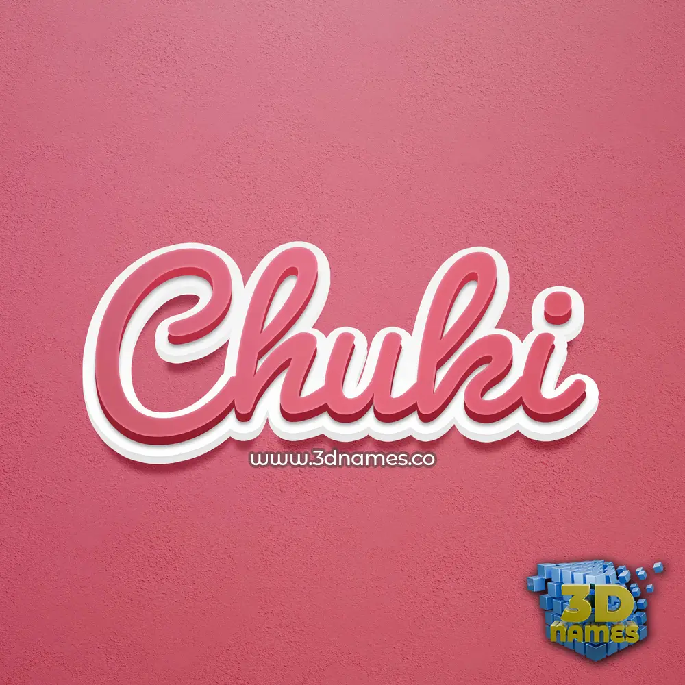 chuki in Red Scribble style - 3D name wallpaper