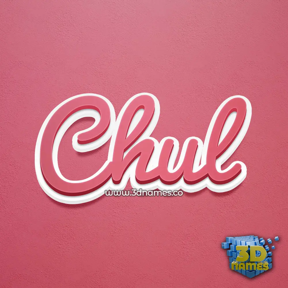 chul in Red Scribble style - 3D name wallpaper