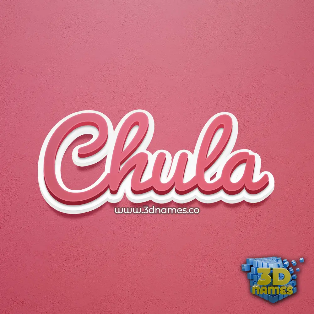 chula in Red Scribble style - 3D name wallpaper