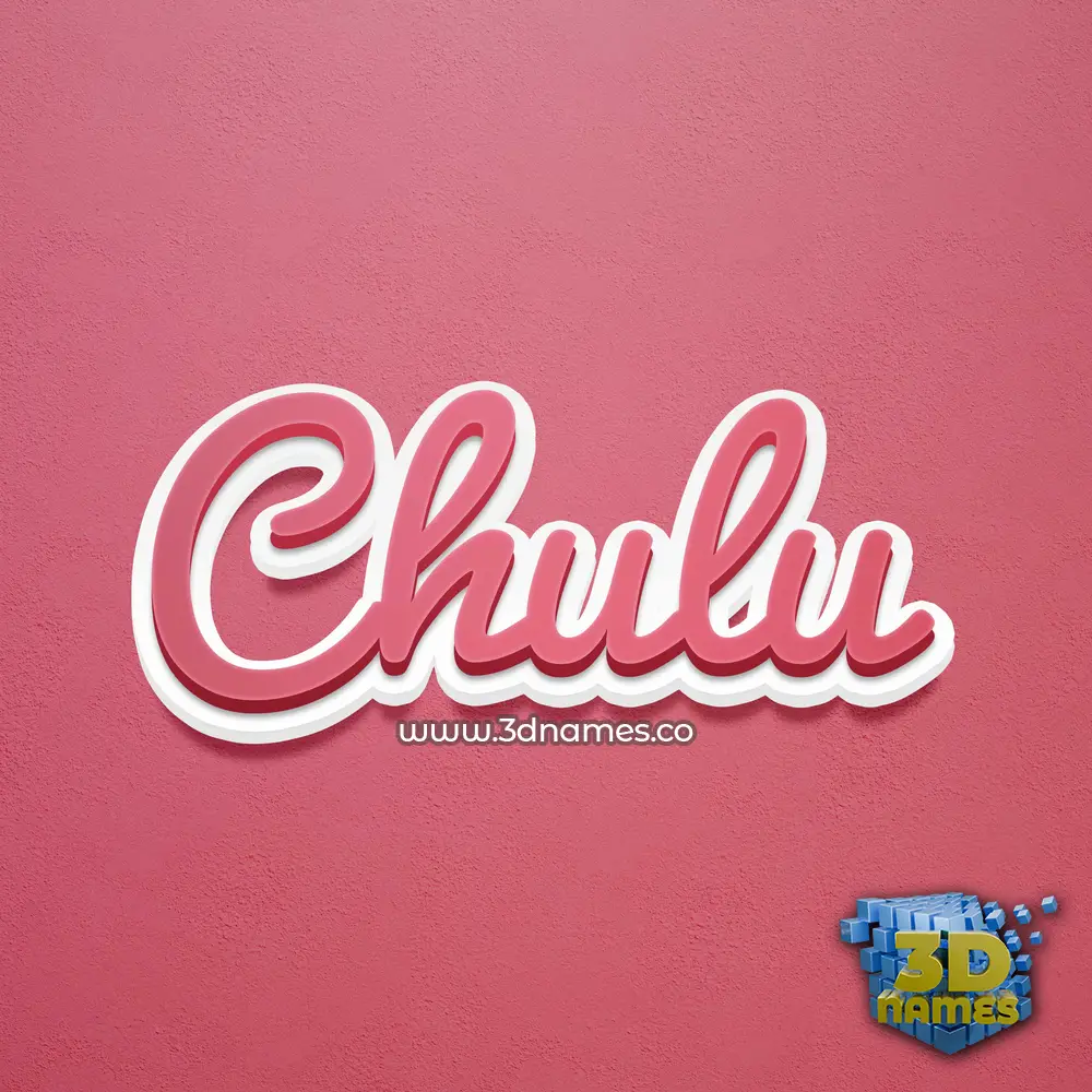 chulu in Red Scribble style - 3D name wallpaper