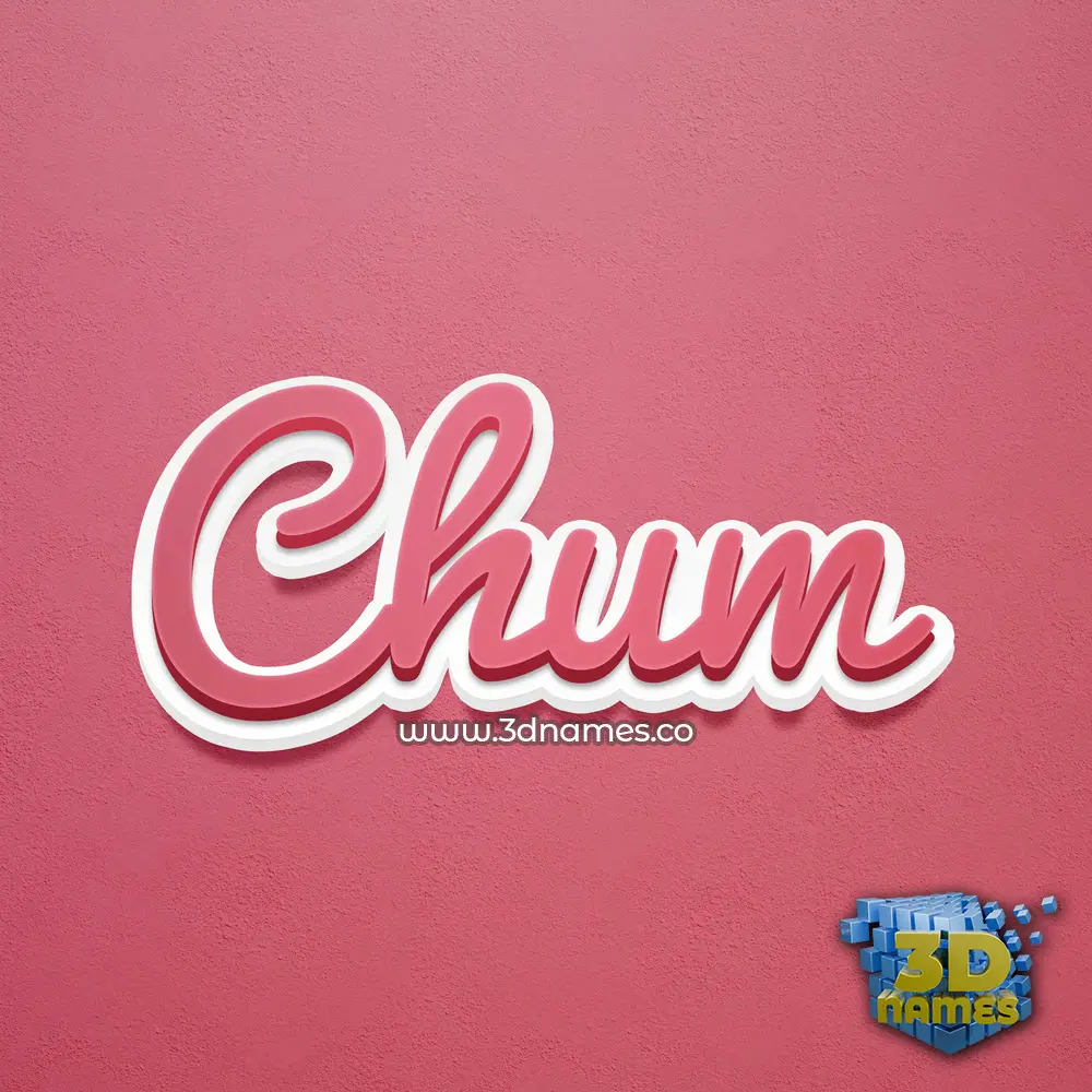 chum in Red Scribble style - 3D name wallpaper