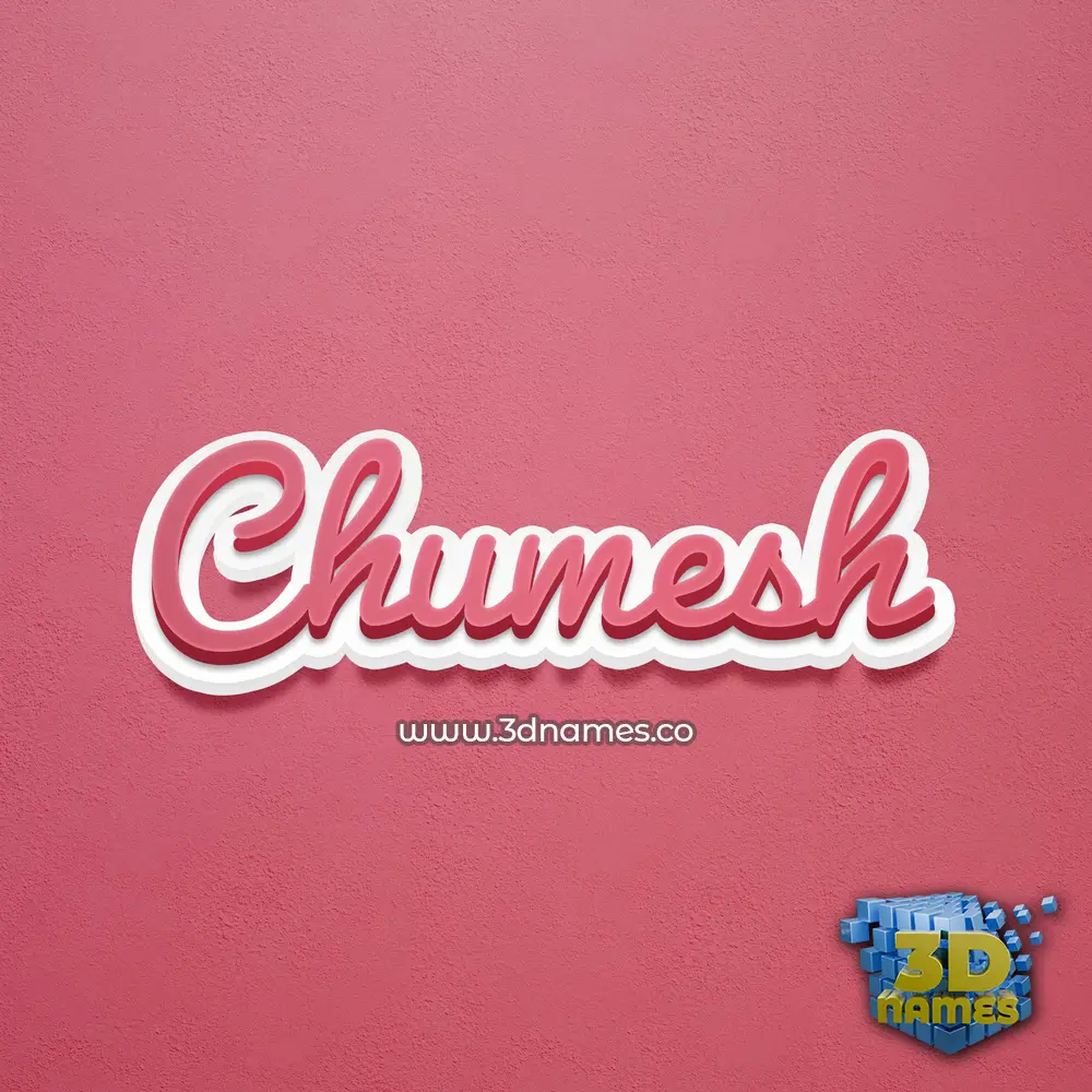 chumesh in Red Scribble style - 3D name wallpaper