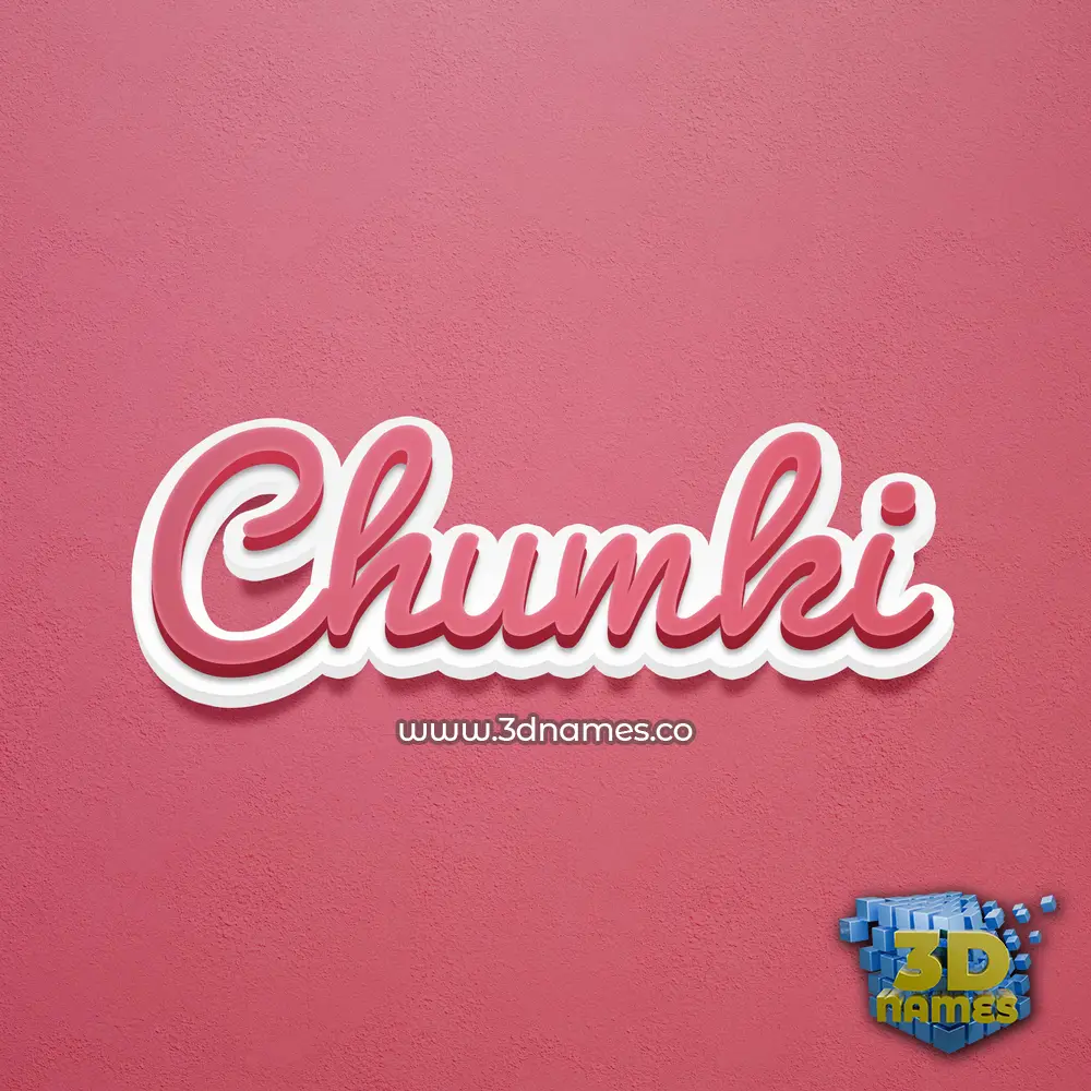 chumki in Red Scribble style - 3D name wallpaper