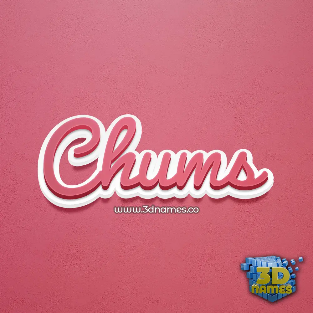 chums in Red Scribble style - 3D name wallpaper