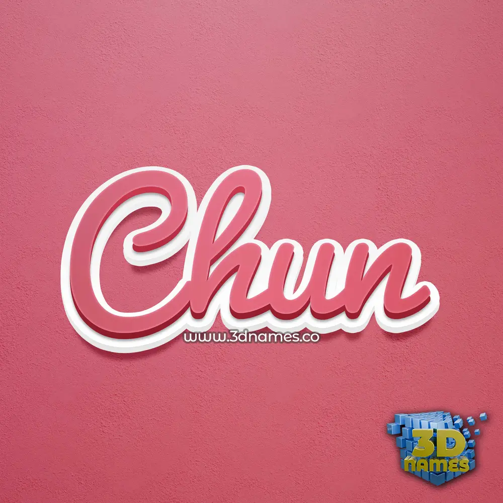 chun in Red Scribble style - 3D name wallpaper