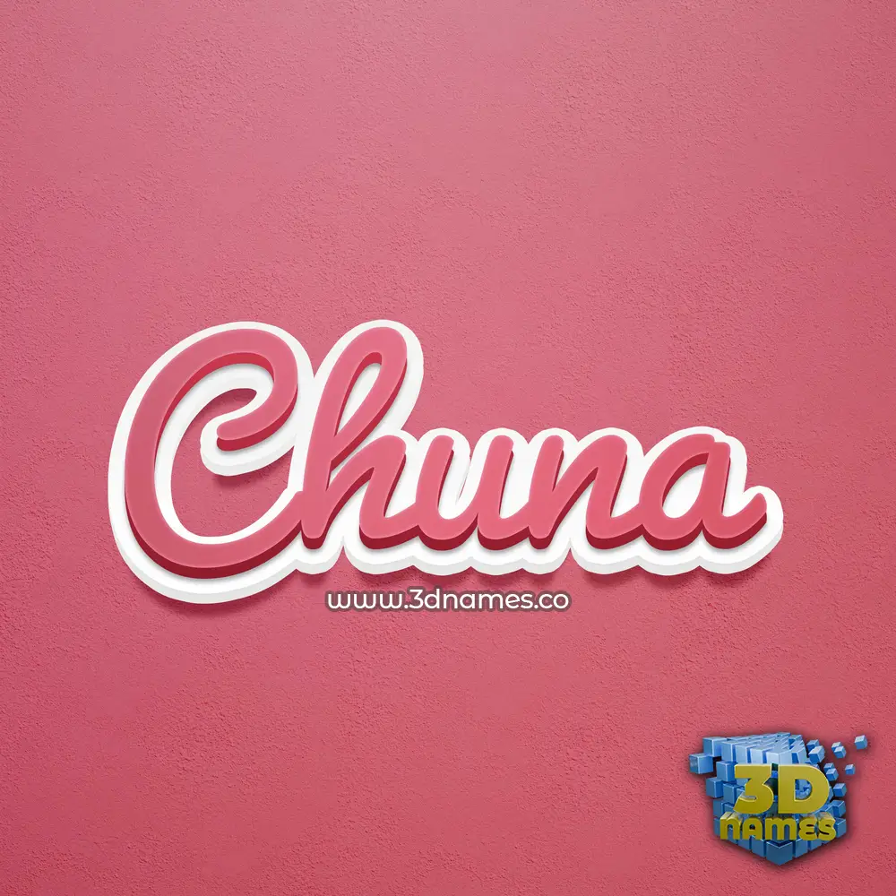 chuna in Red Scribble style - 3D name wallpaper