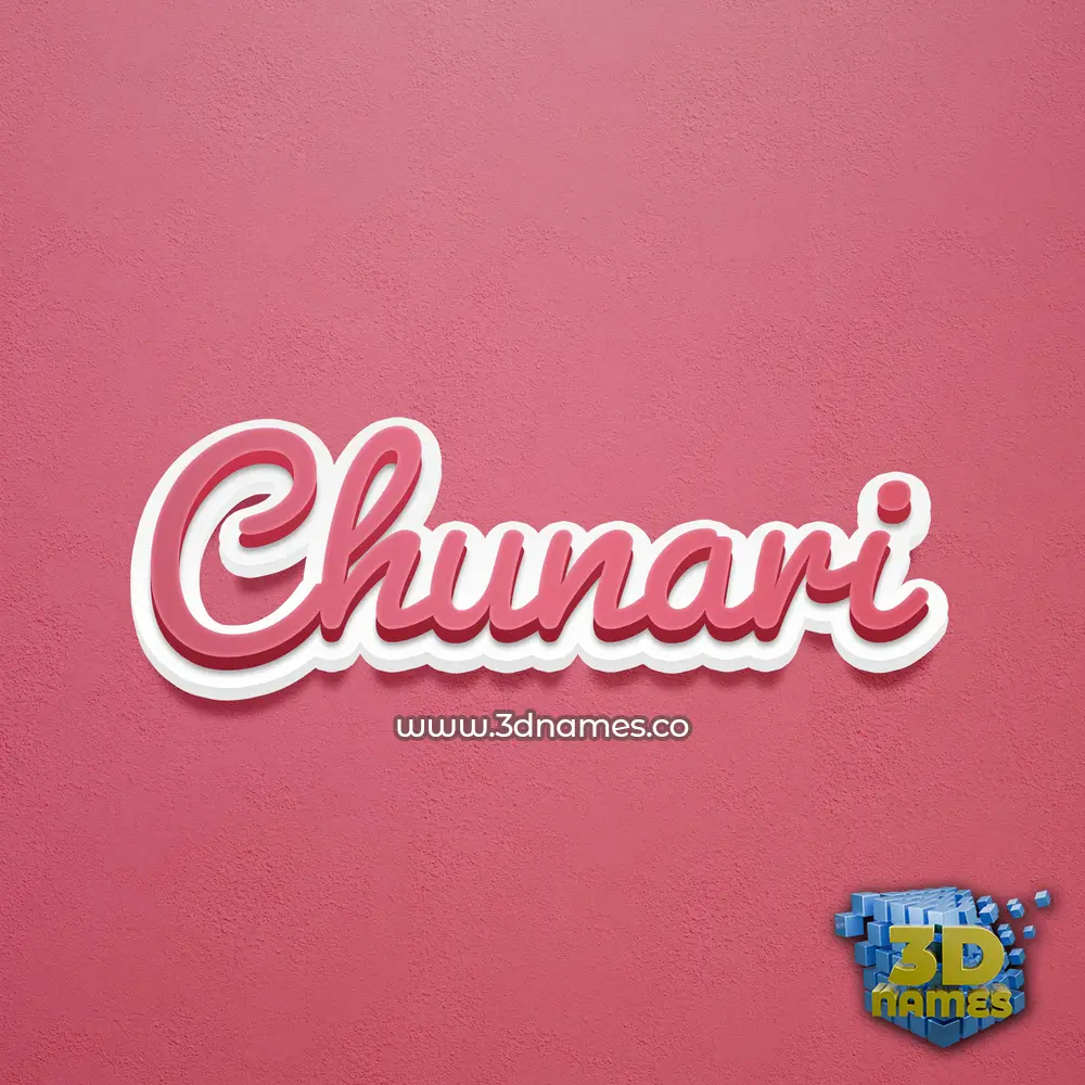 chunari in Red Scribble style - 3D name wallpaper