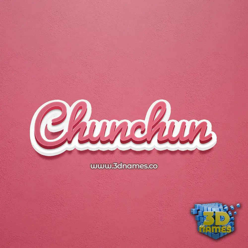 chunchun in Red Scribble style - 3D name wallpaper