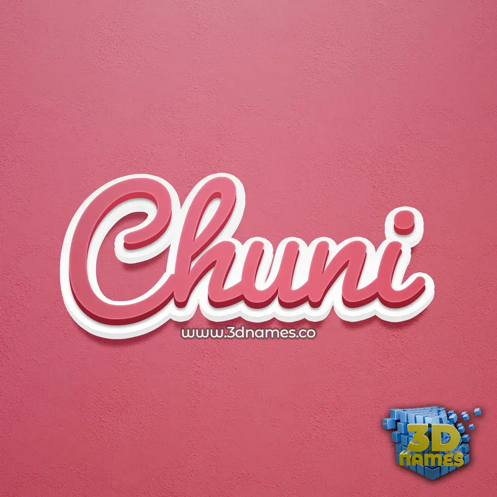 chuni in Red Scribble style - 3D name wallpaper