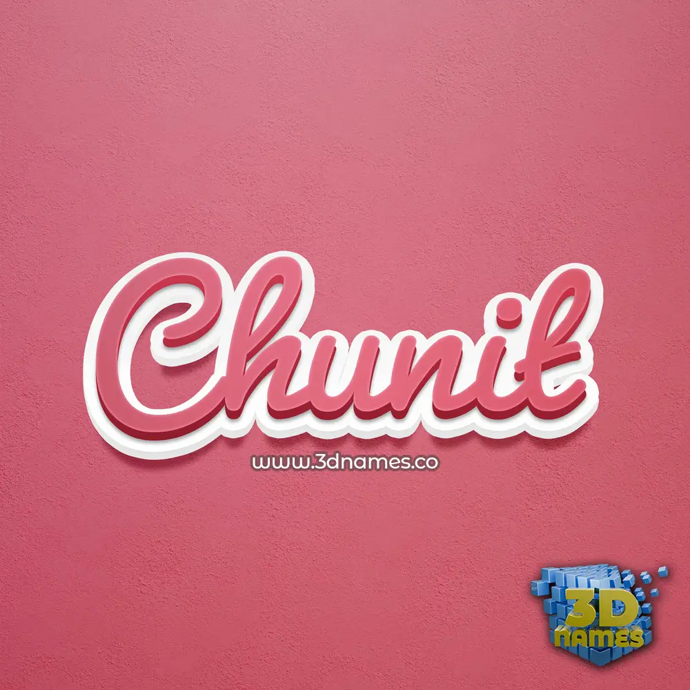 chunit in Red Scribble style - 3D name wallpaper
