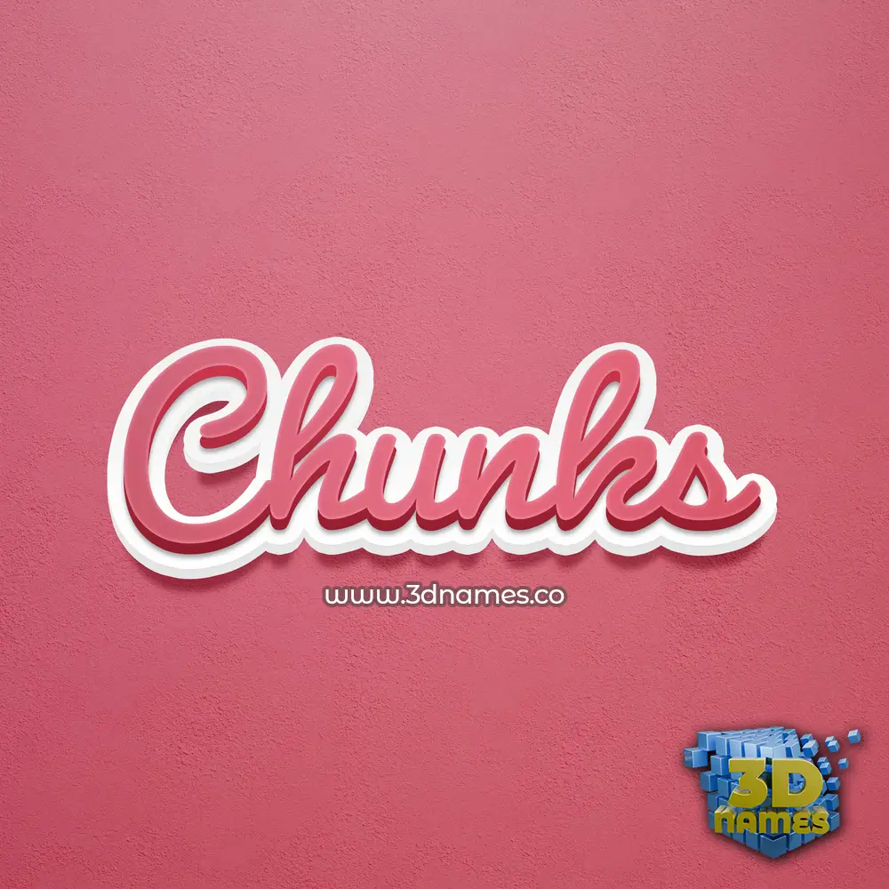 chunks in Red Scribble style - 3D name wallpaper