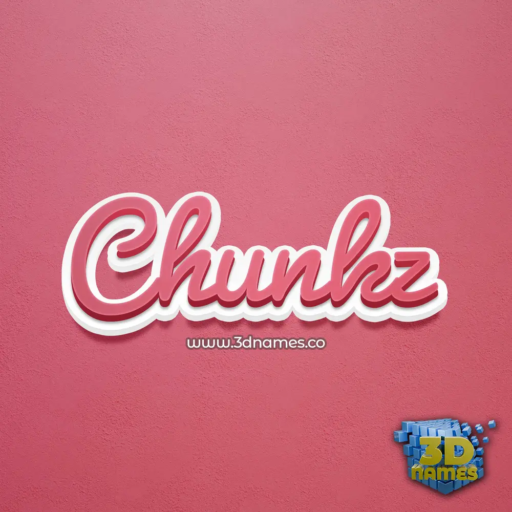 chunkz in Red Scribble style - 3D name wallpaper