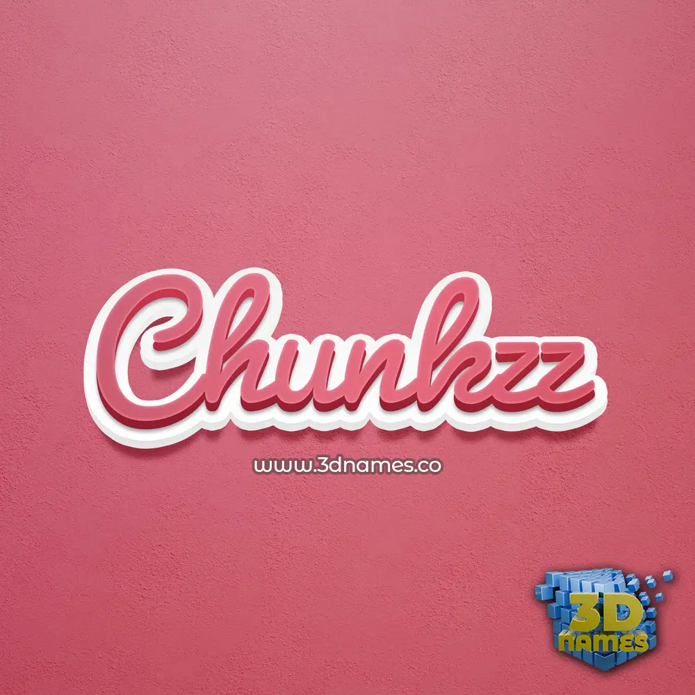 chunkzz in Red Scribble style - 3D name wallpaper