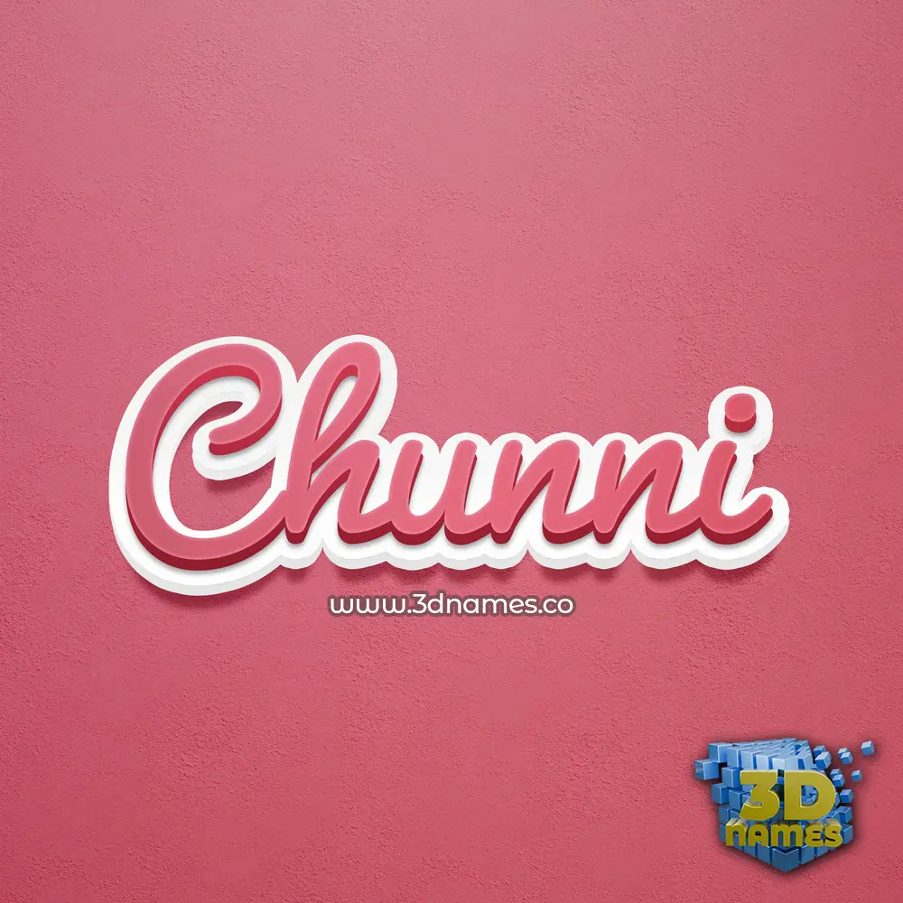 chunni in Red Scribble style - 3D name wallpaper