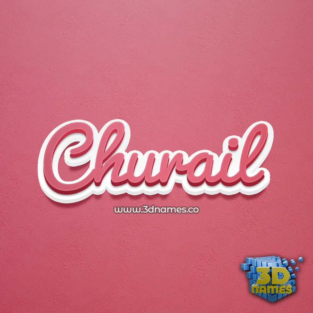 churail in Red Scribble style - 3D name wallpaper