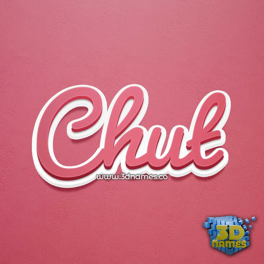 chut in Red Scribble style - 3D name wallpaper