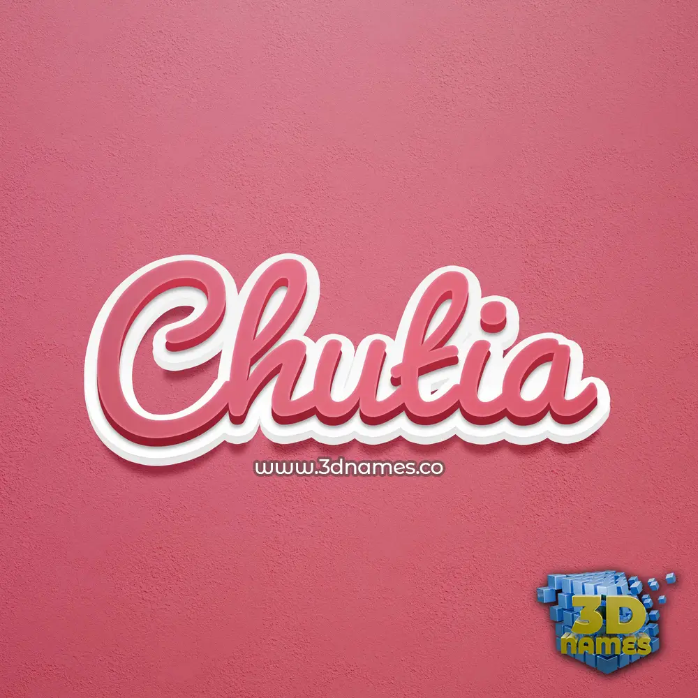 chutia in Red Scribble style - 3D name wallpaper