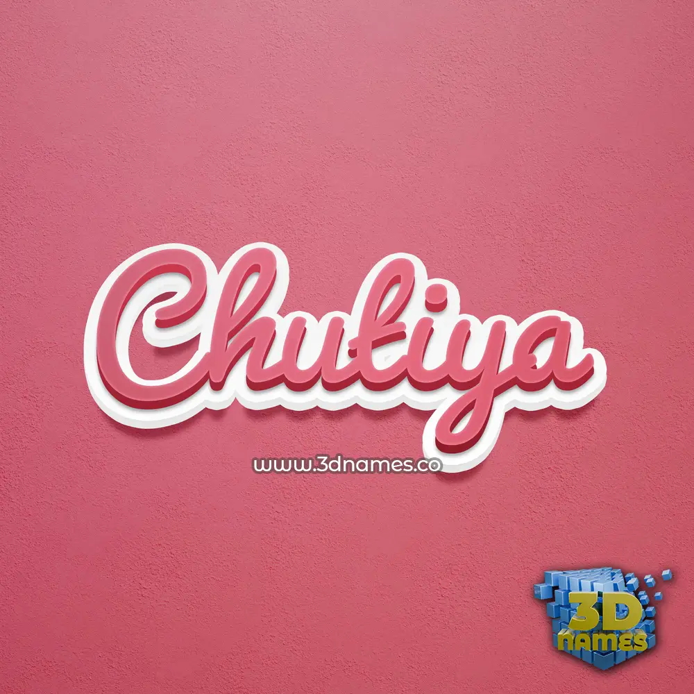 chutiya in Red Scribble style - 3D name wallpaper