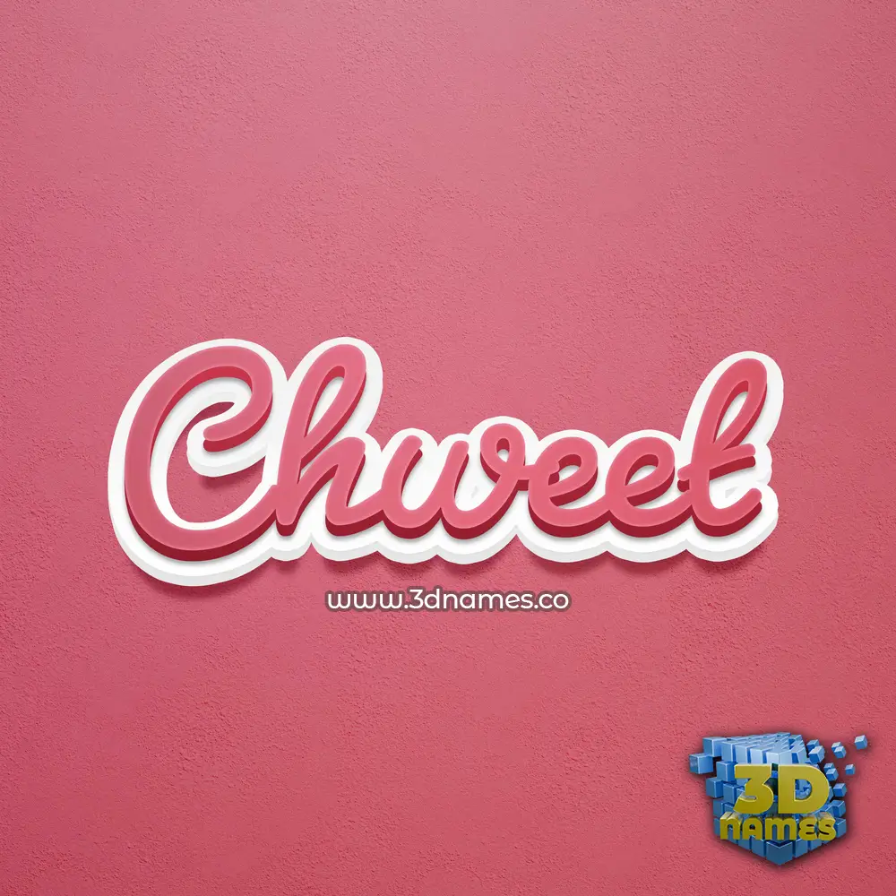 chweet in Red Scribble style - 3D name wallpaper