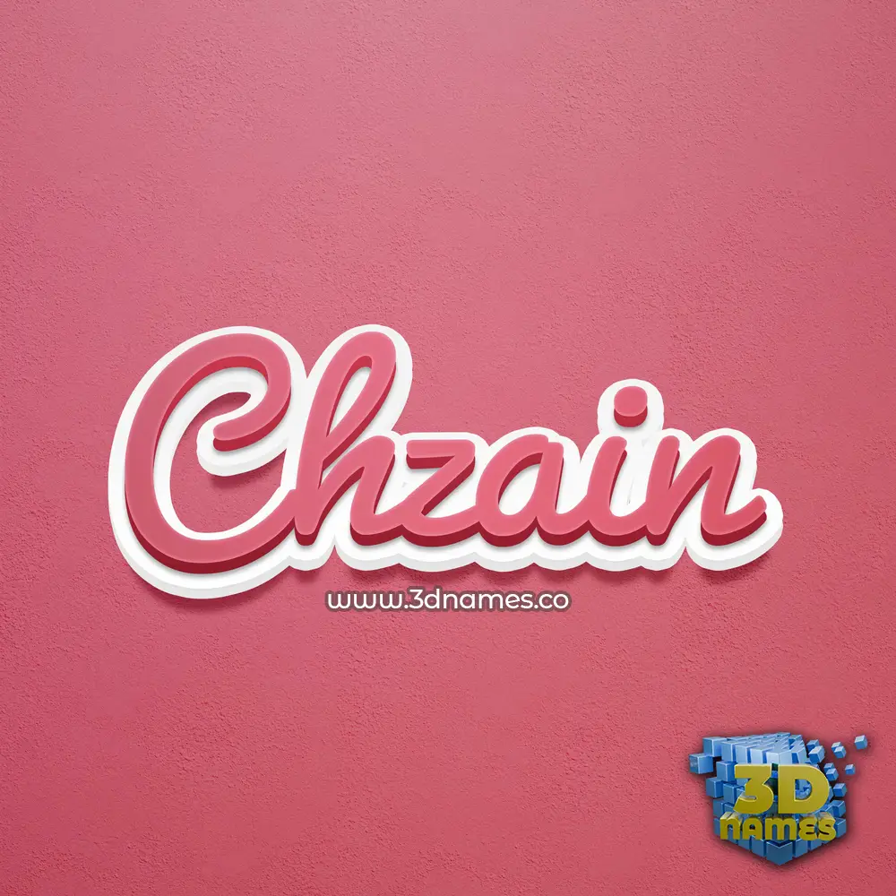 chzain in Red Scribble style - 3D name wallpaper