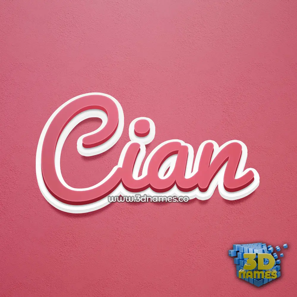 cian in Red Scribble style - 3D name wallpaper