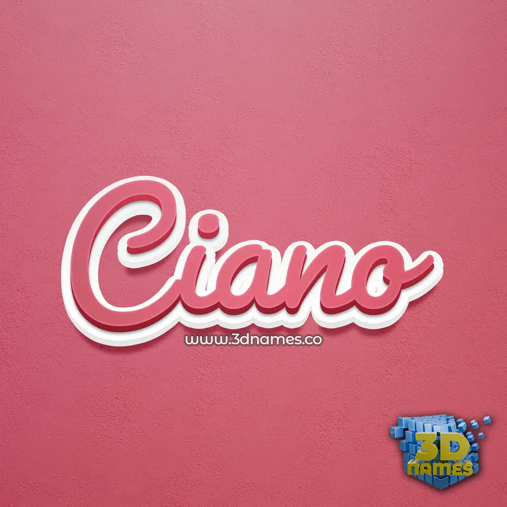 ciano in Red Scribble style - 3D name wallpaper
