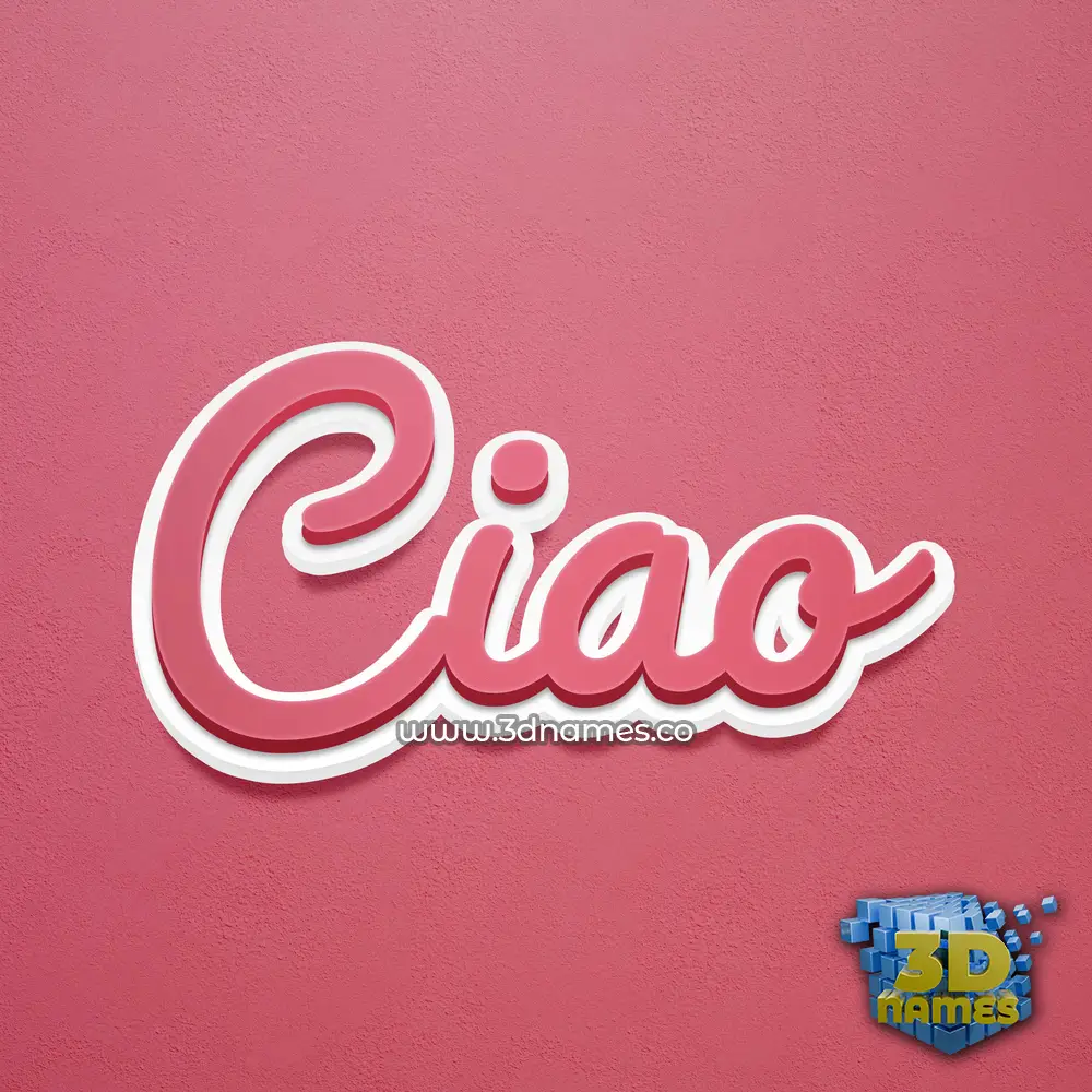 ciao in Red Scribble style - 3D name wallpaper