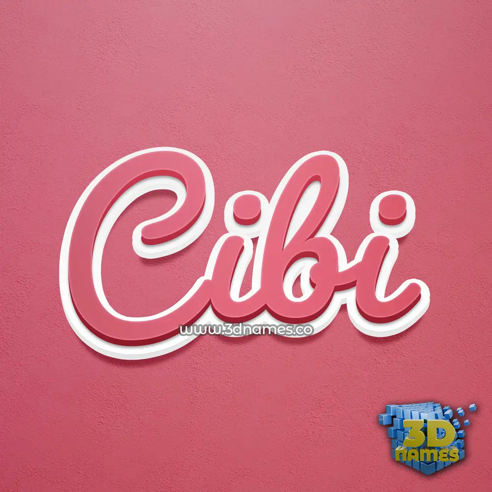 cibi in Red Scribble style - 3D name wallpaper