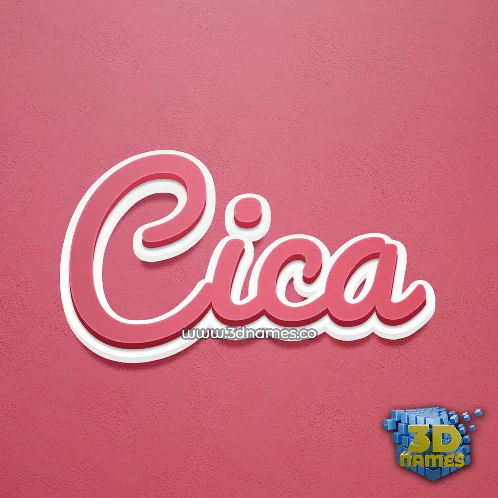 cica in Red Scribble style - 3D name wallpaper