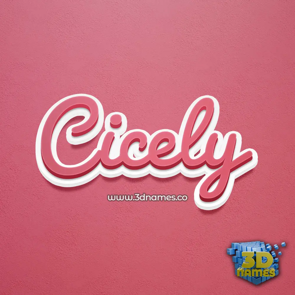 cicely in Red Scribble style - 3D name wallpaper