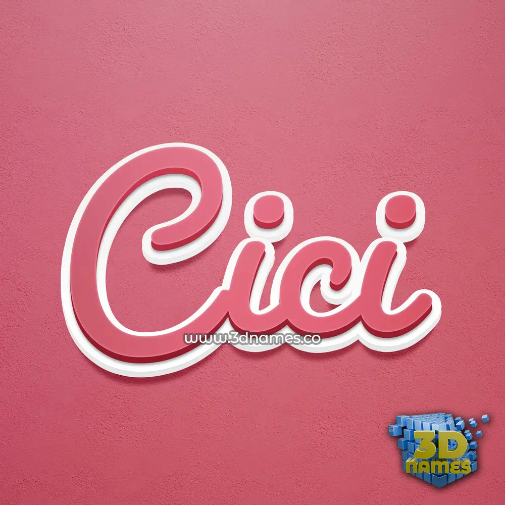 cici in Red Scribble style - 3D name wallpaper