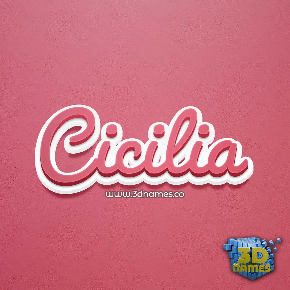 cicilia in Red Scribble style - 3D name wallpaper