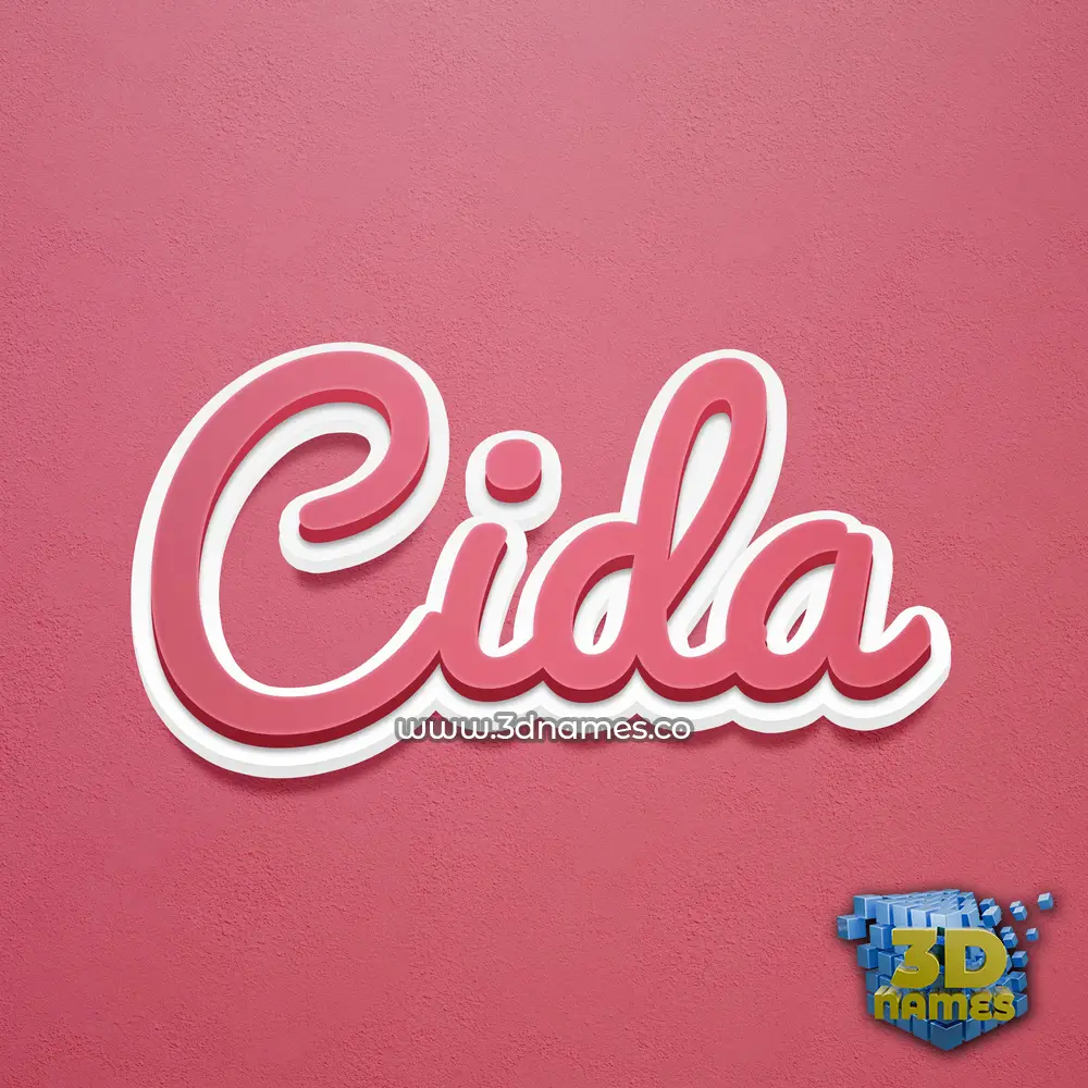 cida in Red Scribble style - 3D name wallpaper