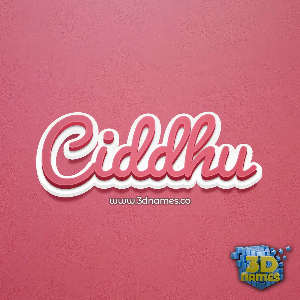 ciddhu in Red Scribble style - 3D name wallpaper