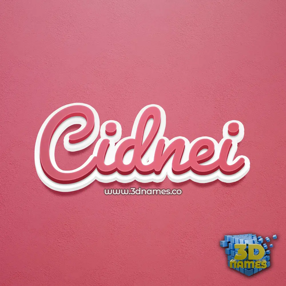 cidnei in Red Scribble style - 3D name wallpaper