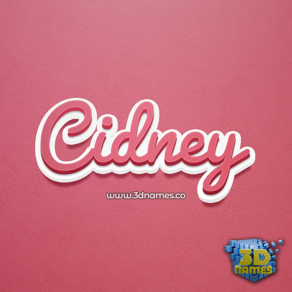 cidney in Red Scribble style - 3D name wallpaper