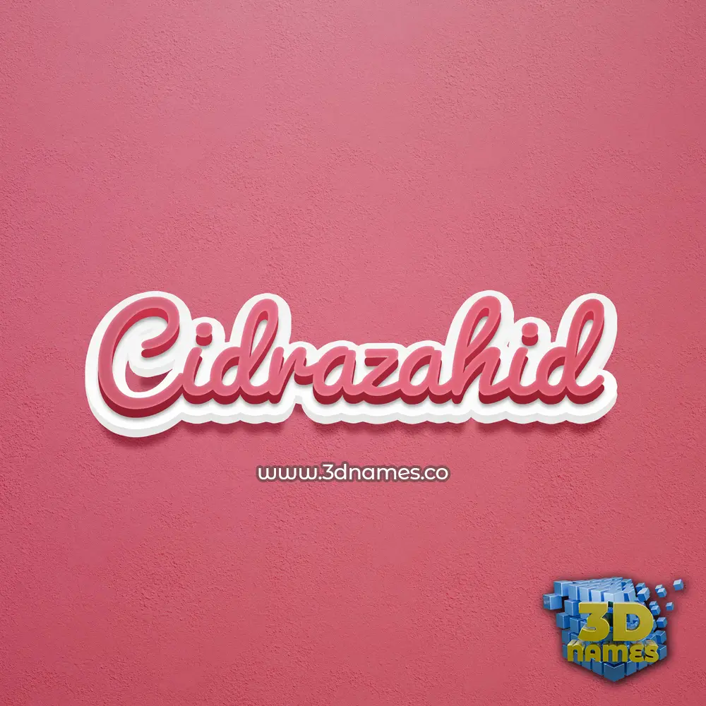 cidrazahid in Red Scribble style - 3D name wallpaper