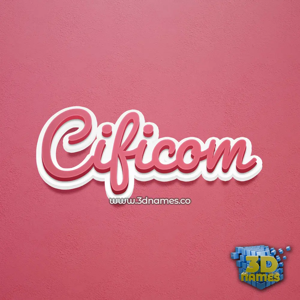 cificom in Red Scribble style - 3D name wallpaper
