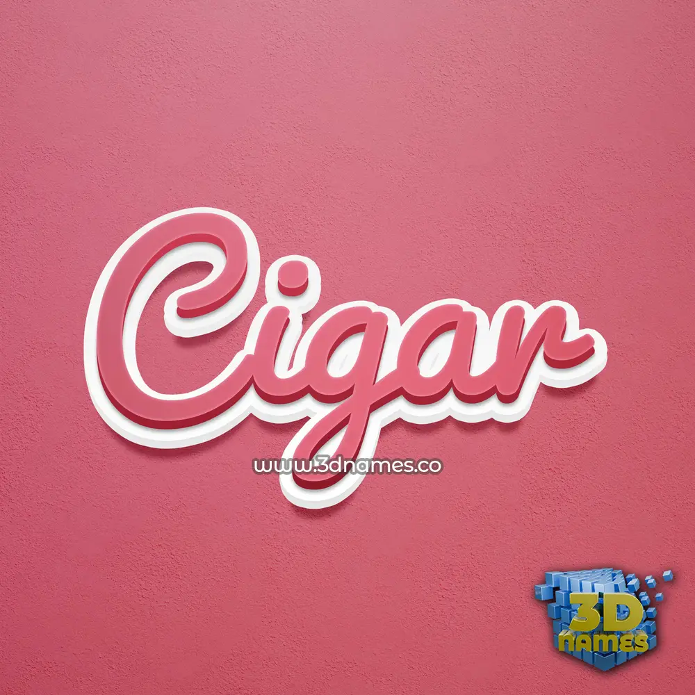cigar in Red Scribble style - 3D name wallpaper
