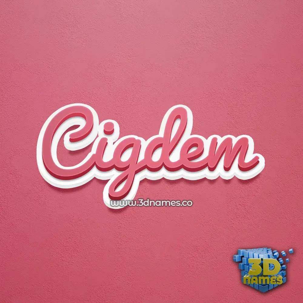 cigdem in Red Scribble style - 3D name wallpaper