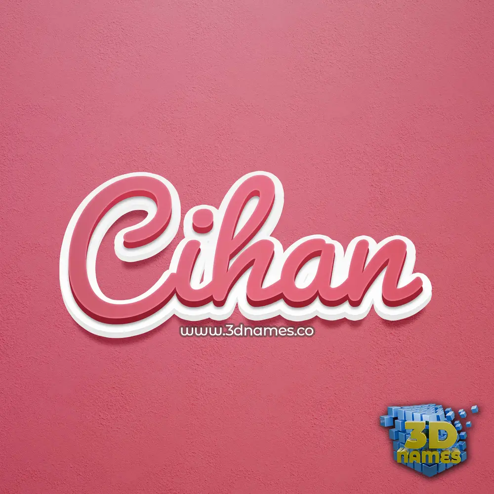 cihan in Red Scribble style - 3D name wallpaper