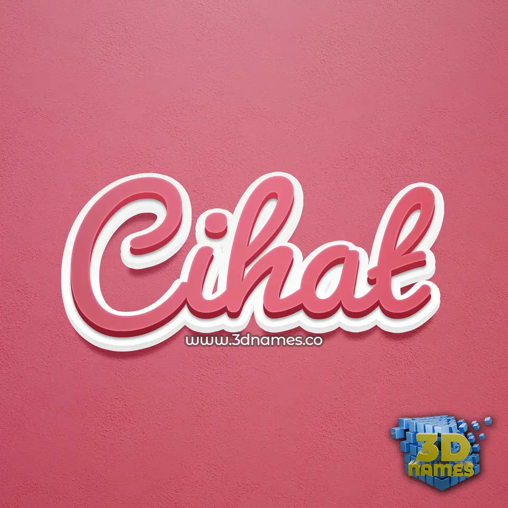 cihat in Red Scribble style - 3D name wallpaper